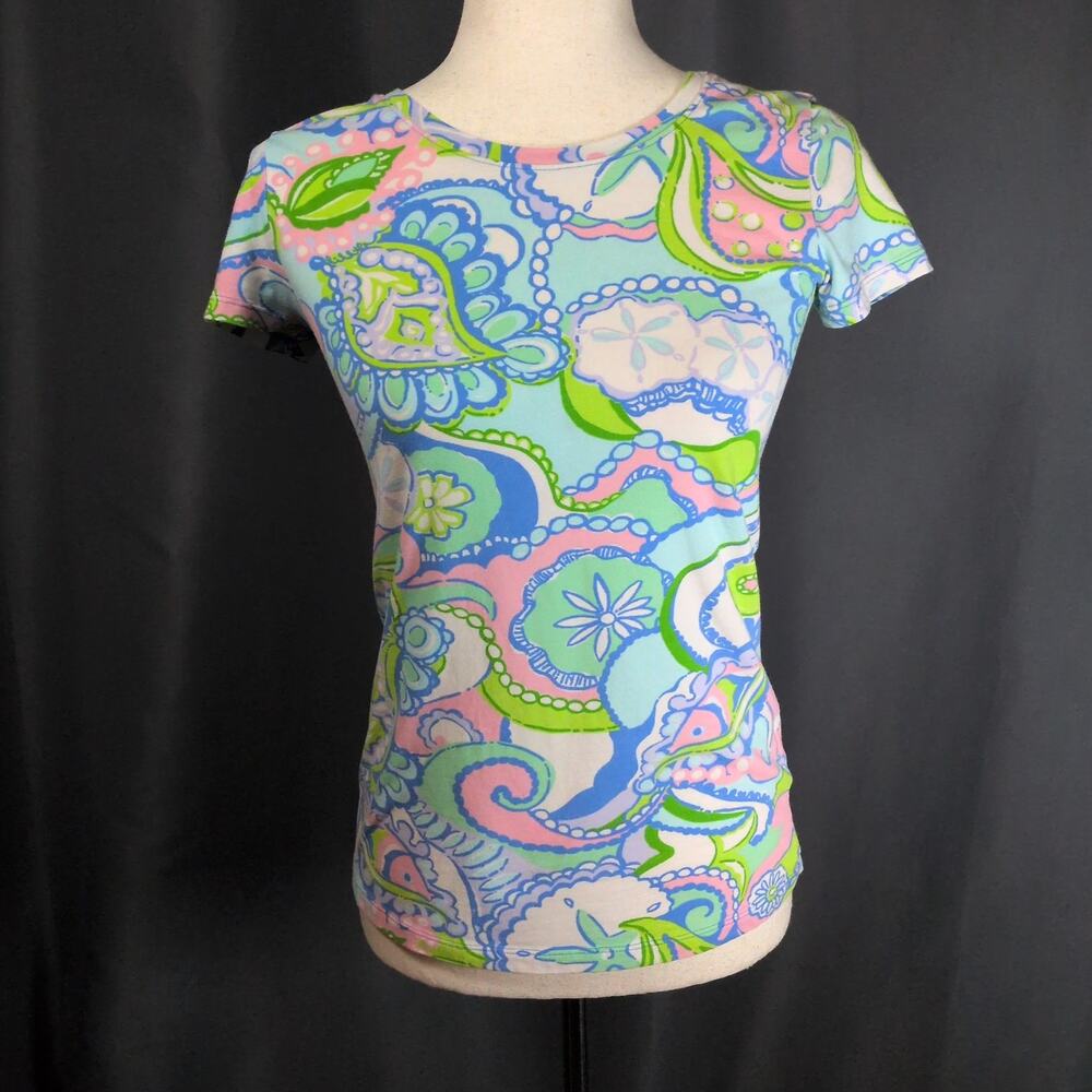 Lilly Pulitzer Conch Republic Short Sleeve Crew Neck Karrie Top T-Shirt XS